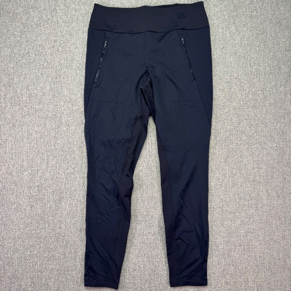 Athleta‎ Peak Hybrid Fleece Tight Quilted Thermal Leggings Medium Pockets